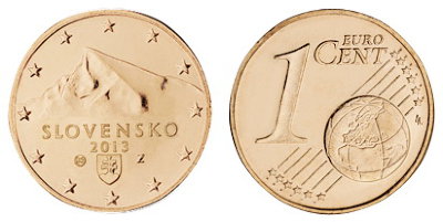 Словакия, 1 цент 2013 (UNC, медь)