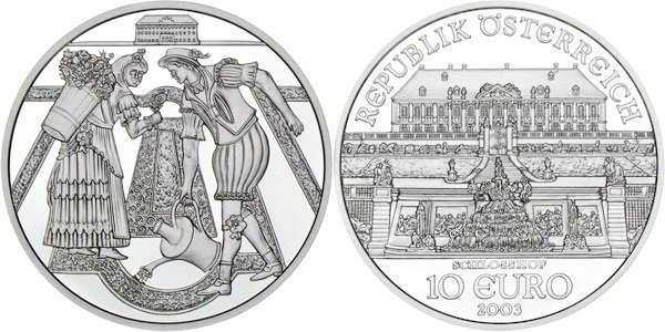 Австрия, 10 евро 2003 год, Замок Шлосс Хоф