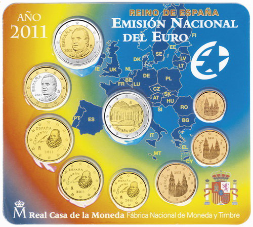 Испания, Набор монет 2011 года (блистер)
