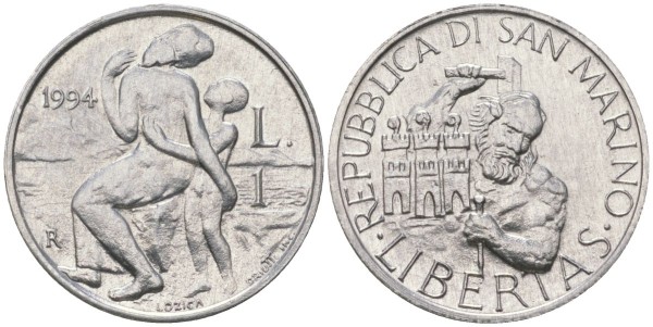 Сан Марино, 1 лира 1994 год