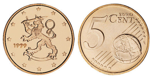 Финляндия, 5 центов 1999 (UNC, медь)