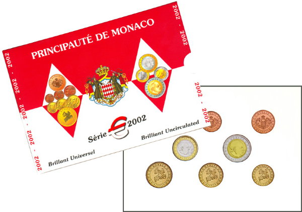 Монако, Набор монет 2002 года (буклет)