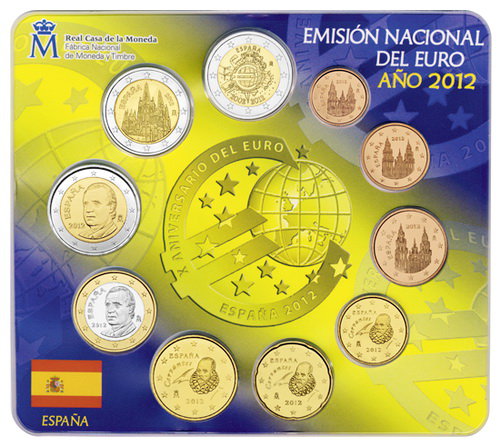 Испания, Набор монет 2012 года (блистер)