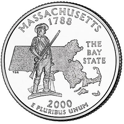 США, 25 центов 2000 год, Massachusetts