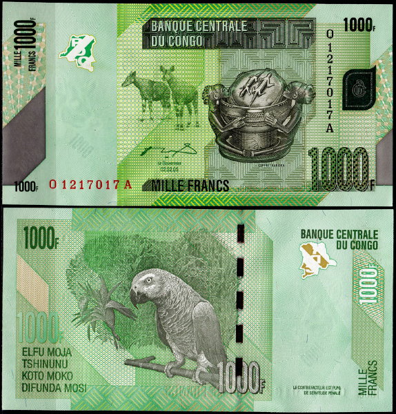 ДР Конго 1000 франков 2005 (UNC Pick 101a)