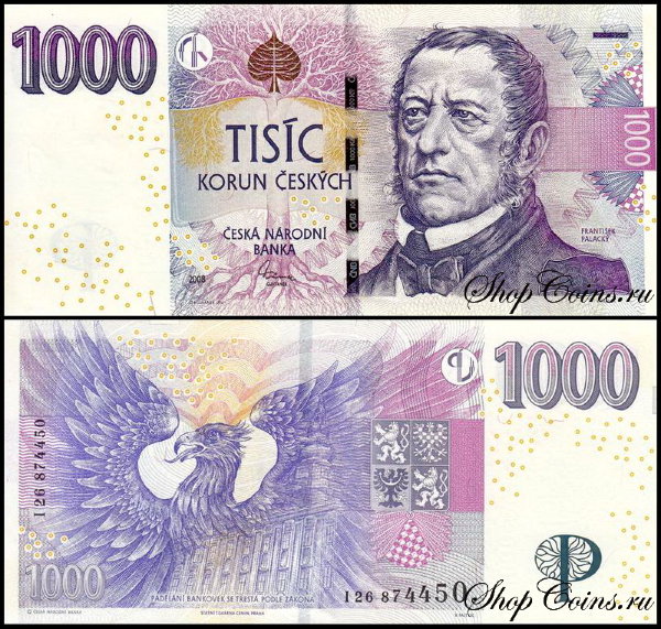 Чехия 1000 крон 2008 (UNC Pick 25)