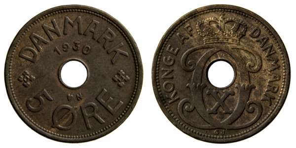 Дания, 5 эре 1930 год