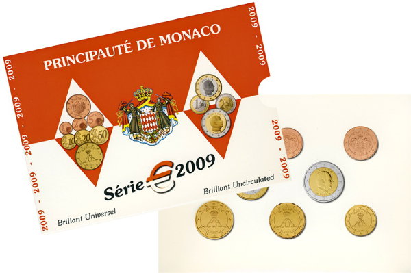Монако, Набор монет 2009 года (буклет)