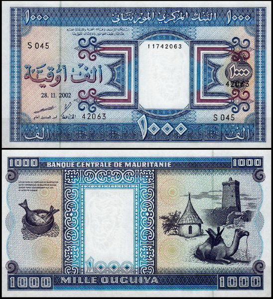 Мавритания 1000 угий 1999-2002 (UNC Pick 9)