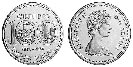 Канада, 1 доллар 1974 год, Виннипег в списке городов Канады