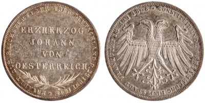 Франкфурт, 2 гульдена 1848 год, UNC