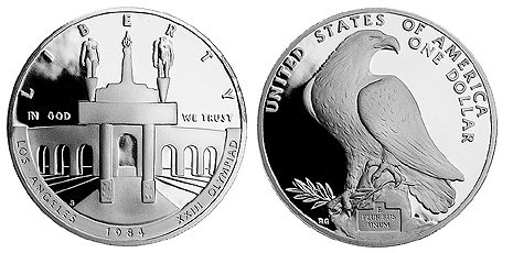США, 1 доллар 1984 год, XXIII Олимпийские Игры в Лос-Анжелесе, ПРУФ