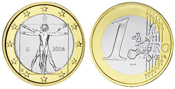 Италия, 1 евро 2006 (UNC, биметалл)