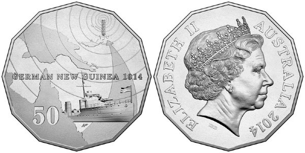 Австралия, 50 центов 2014 год, Германская Новая Гвинея