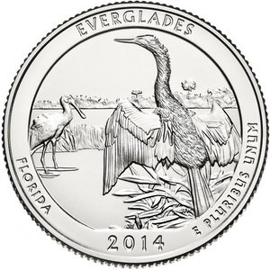 США, 25 центов 2014 год, Национальный парк Эверглейдс