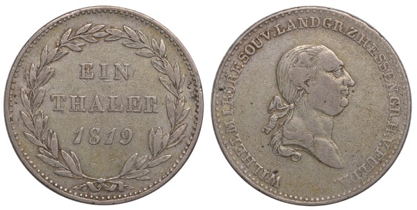 Гессен-Кассель 1 талер 1819 Вильгельм I