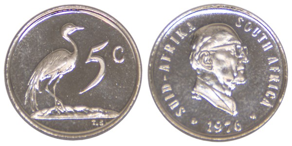 ЮАР, 5 центов 1976 год