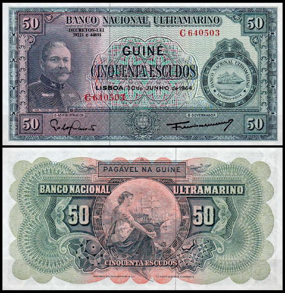 Португальская Гвинея 50 эскудо 1964 (UNC Pick 40)