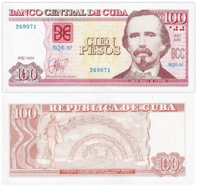 Куба 100 песо 2024 (UNC Pick 129)
