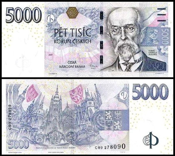 Чехия 5000 крон 2009 (UNC Pick 27)