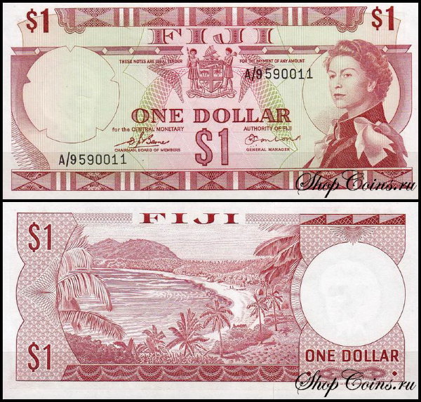 Фиджи 1 доллар 1974 (UNC Pick 71)