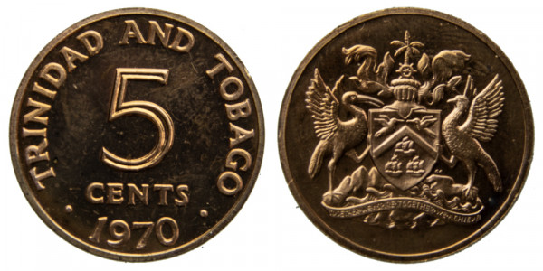 Тринидад и Тобаго 5 центов 1970 год