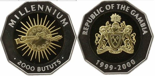 Гамбия, 2000 бутут 1999 год, Миллениум