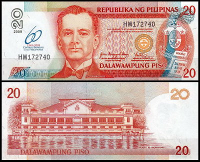Филиппины 20 песо 2009 (UNC Pick 200)