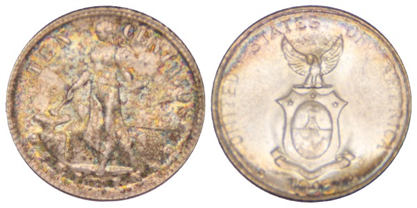 Филиппины, 10 сентаво 1945 год