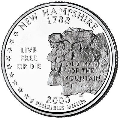 США, 25 центов 2000 год, New Hampshire