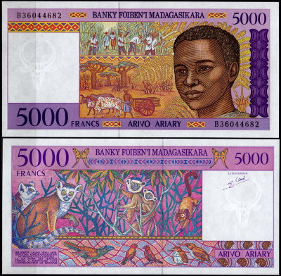 Мадагаскар 5000 франков 1995 (UNC Pick 78)
