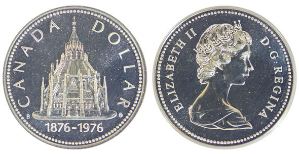 Канада, 1 доллар 1976 год, Парламентская библиотека Канады