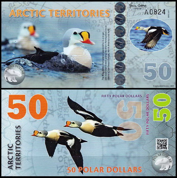 Арктические территории 50 долларов 2017 год. UNC
