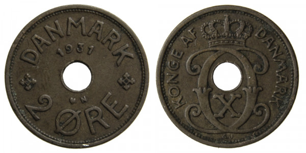 Дания, 2 эре 1931 год
