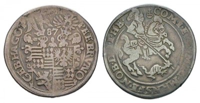 Мансфельд 1 талер 1587 Петер Эрнст I, Бруно II