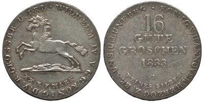 ГАННОВЕР 16 ГУТЕГРОШЕНОВ 1833 ВИЛЬЯМ IV