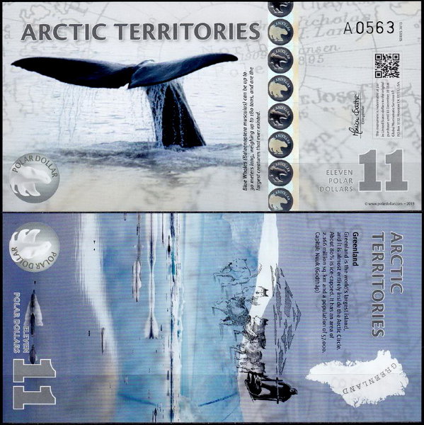 Арктические территории 11 долларов 2013 год. UNC