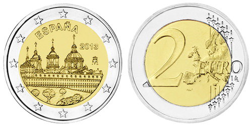 Испания, 2 евро 2013 год, Монастырь Эскориал
