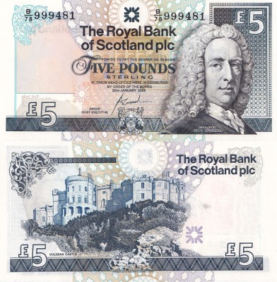 Шотландия 5 фунтов 2005 (UNC Pick 352d)