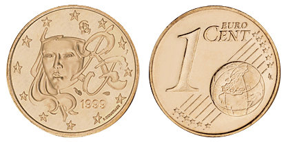 Франция, 1 цент 1999 (UNC, медь)