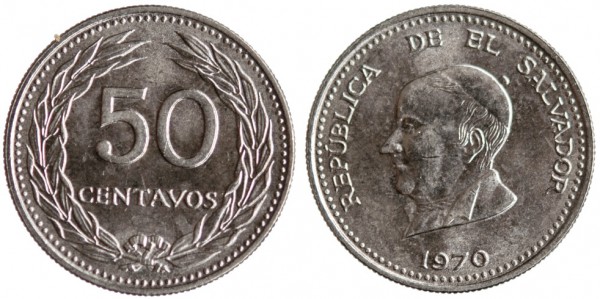 Сальвадор, 50 сентаво 1970 год, UNC