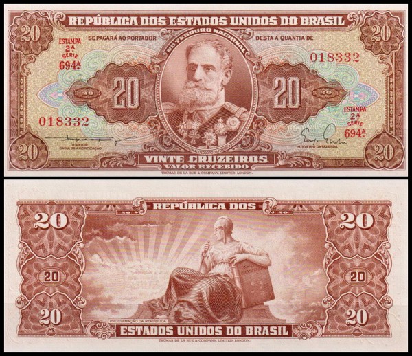 Бразилия 20 крузейро 1955-1961 (UNC Pick 160a) Подпись 3