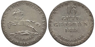 ГАННОВЕР 16 ГУТЕГРОШЕНОВ 1833 ВИЛЬЯМ IV