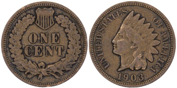 США, 1 цент 1903 год