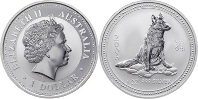 Австралия 1 доллар 2006 год - год собаки