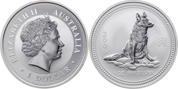 Австралия 1 доллар 2006 год - год собаки