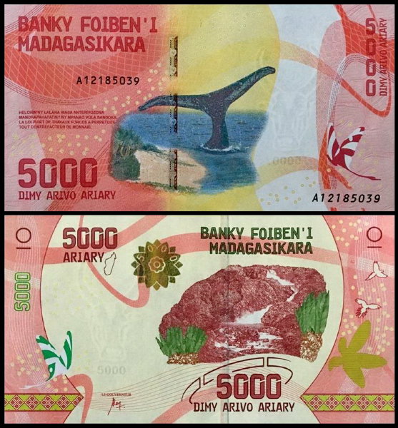 Мадагаскар 5000 ариари 2017 (UNC Pick 102)