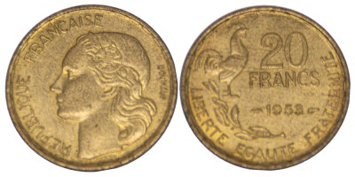Франция, 20 франков 1953 год