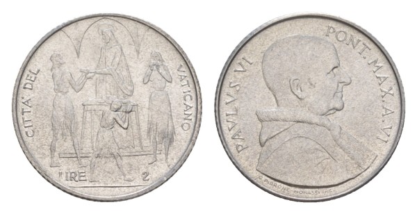 Ватикан, 2 лиры 1968 год