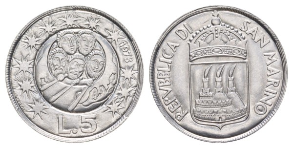 Сан Марино, 5 лир 1973 год